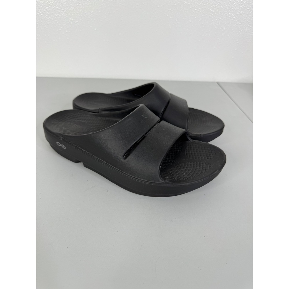 OOFOS OOahh Sport Slide Sandals Black Mens 6 Womens 8 Recovery Footwear